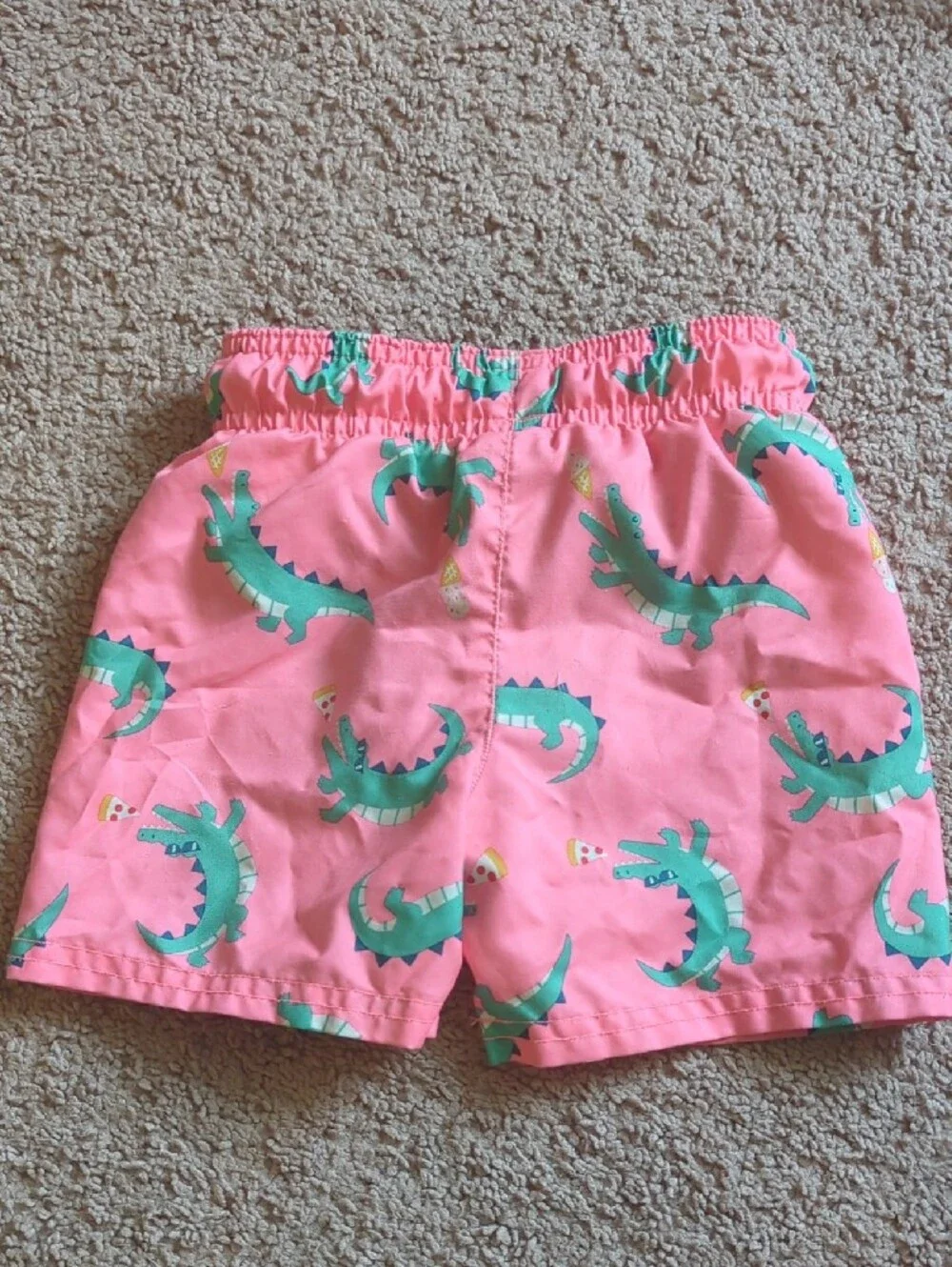 Boys Neon Cat & Jack Dino Gator Pizza Swim Trunk Set - Multicolor Size 2T